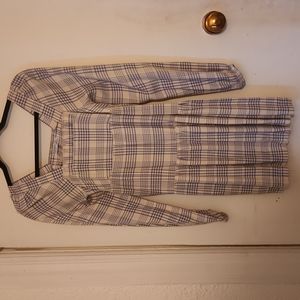 Lightweight rayon babydoll plaid dress